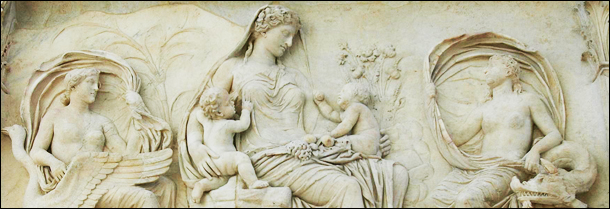 Ara Pacis Augustae celebrating Family, in Rome photographed by David Bramhall at Flickr.